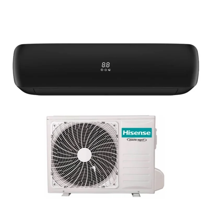 climatizzatore condizionatore hisense inverter serie apple pro black 9000 btu tgve090bg r 32 wi fi integrato classe a__ a_ colore nero