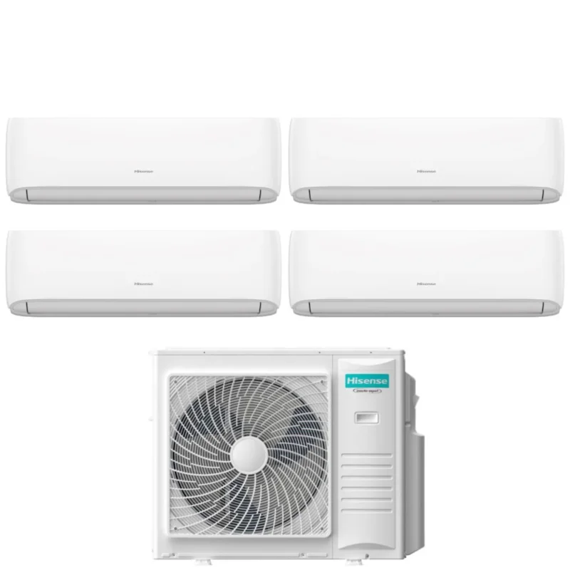 climatizzatore condizionatore hisense quadri split inverter serie hi comfort 9_9_9_18 con 4amw105u4raa r 32 wi fi integrato 9000_9000_9000_18000 novita