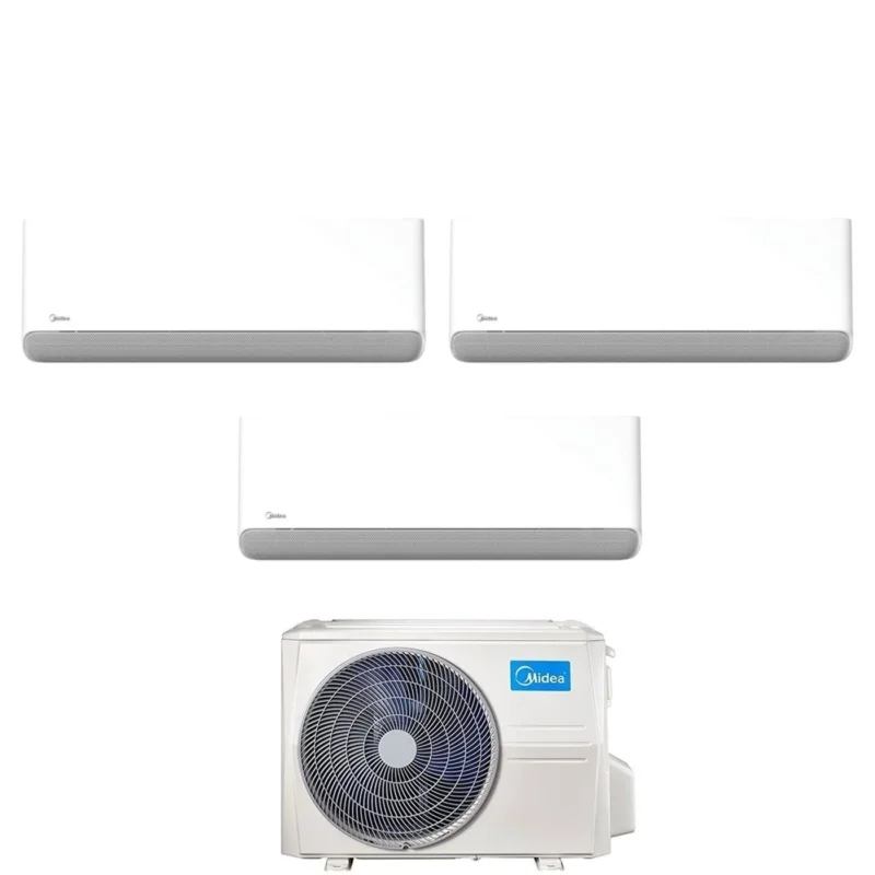 climatizzatore condizionatore midea trial split inverter serie breezeless e 9+9+9 con m3og 21hfn8 q r 32 wi fi integrato 9000+9000+9000