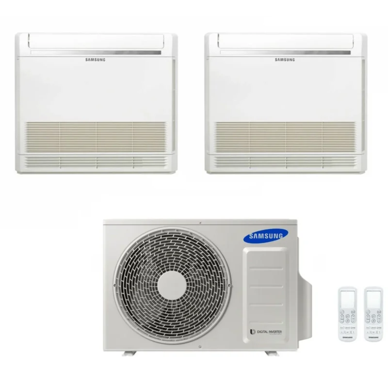 climatizzatore condizionatore samsung dual split console inverter 9_9 con aj040ncj r 32 wi fi optional 9000_9000 con comando wireless incluso novita