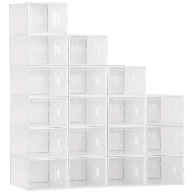 easycomfort easycomfort mobile scarpiera rettangolare in plastica pp 18 box 25x35x19 cm per scarpe max 43 eu vestiti e libri
