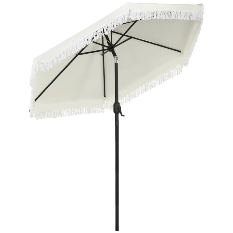 easycomfort easycomfort ombrellone da giardino 2 3x2 2m inclinabile con palo centrale e manovella crema