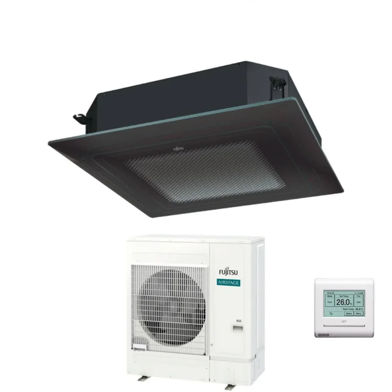 fujitsu condizionatore a cassetta fujitsu kr circular flow black 45000 btu auxg45krlb monofase r 32 wi fi optional con griglia e filocomando