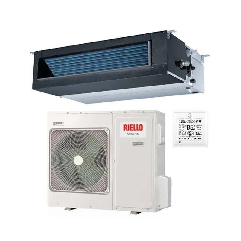 riello condizionatore canalizzato riello 42000 btu aaria pro amd 125 pbi r 32 trifase con comando a filo di serie