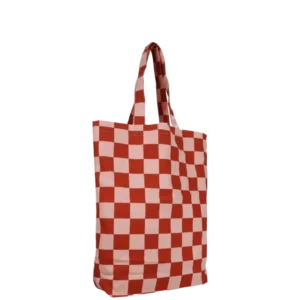 Kado Design - Karierte Tragetasche | ginger + faded pink - ROSA ECK Concept Store