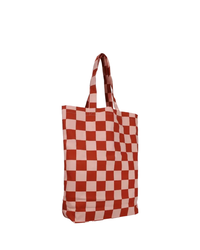 Kado Design - Karierte Tragetasche | ginger + faded pink - ROSA ECK Concept Store