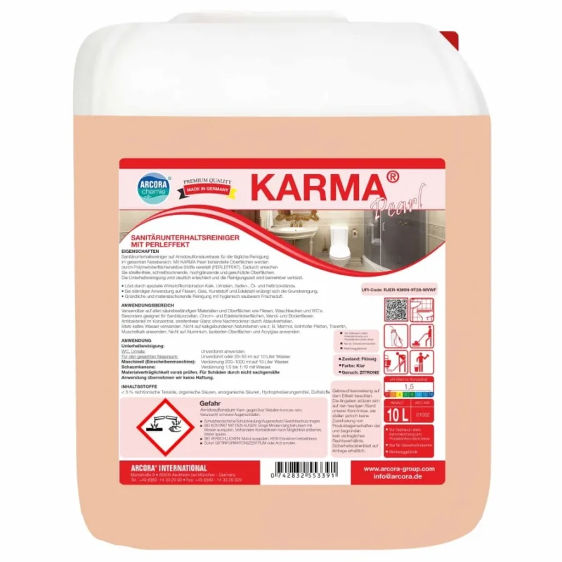 KARMA PEARL Sanitärunterhaltsreiniger mit Perleffekt 10 Liter