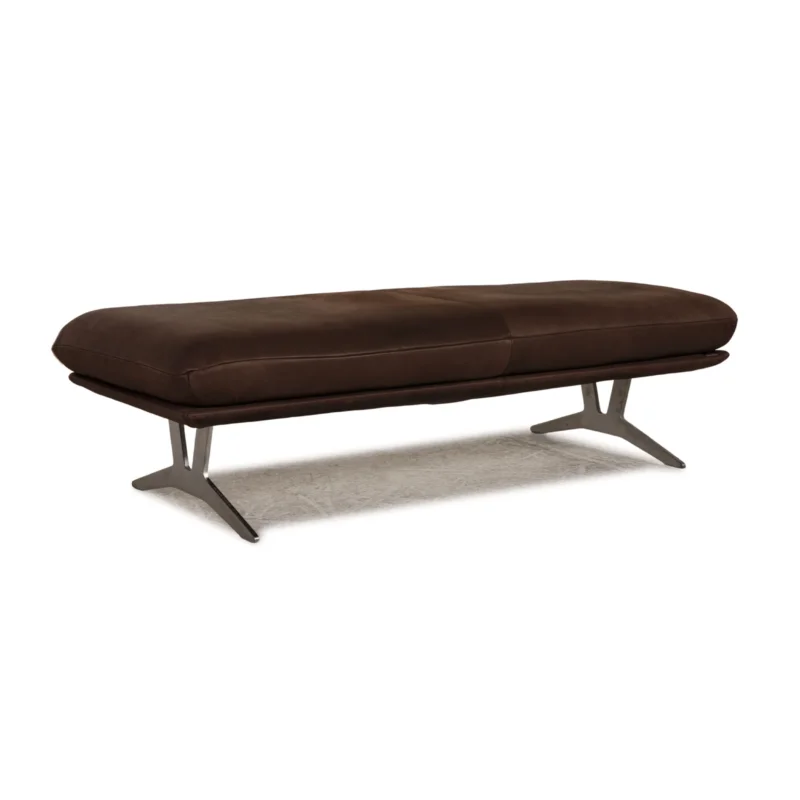 Koinor Francis Leder Hocker Dunkelbraun