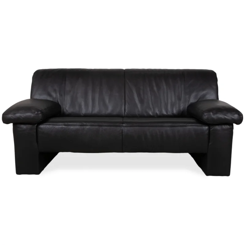 Koinor Leder Zweisitzer Schwarz Sofa Couch