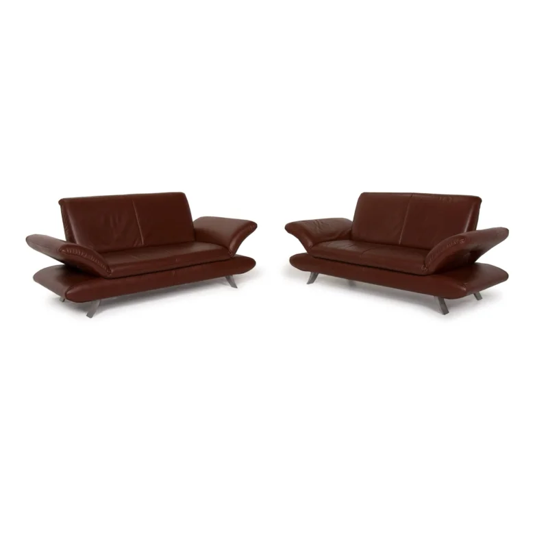 Koinor Rossini Leder Sofa Garnitur Dunkelbraun Zweisitzer #14971