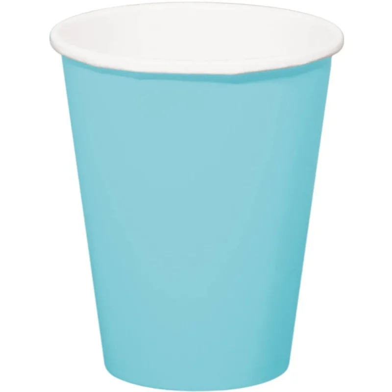 Lichtblauwe Bekers Karton 350ml 8st van Folat koop je bij Partywinkel