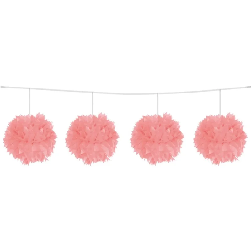 Lichtroze Slinger Pompon 12cm 3m van Folat koop je bij Partywinkel
