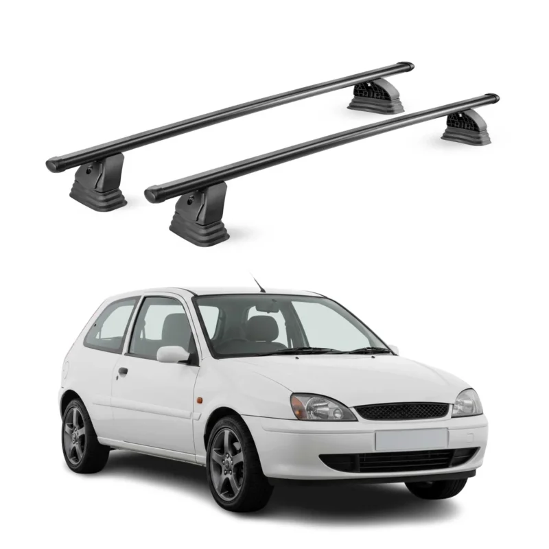 Stahl Dachträger für Ford Fiesta IV 1995-2002 3Tür TÜV 75 kg 2tlg Schwarz