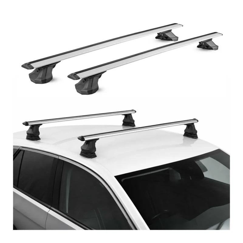 Dachträger für VW Caddy IV (SA) 2015-2020 Aluminium 2 Stück 75 kg TÜV Silber