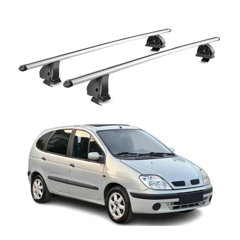 Alu Dachträger für Renault Scenic I 1996-2003 TÜV T-Nut 75 kg 2tlg Silber