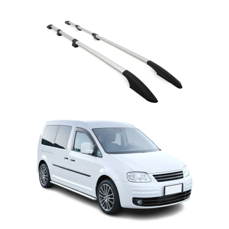 Dachreling Dachgepäckträger für VW Caddy Maxi 3 2003-2015 L2 Langer Alu Grau