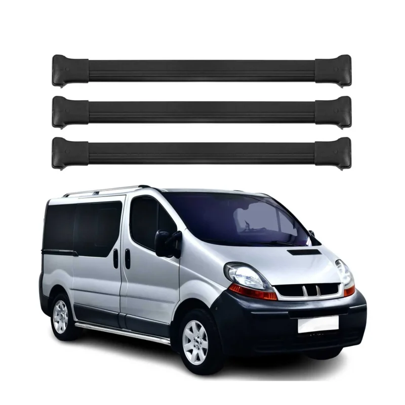Dachträger Grundtäger für Renault Trafic II 2001-2014 75kg Aluminium Schwarz 3x