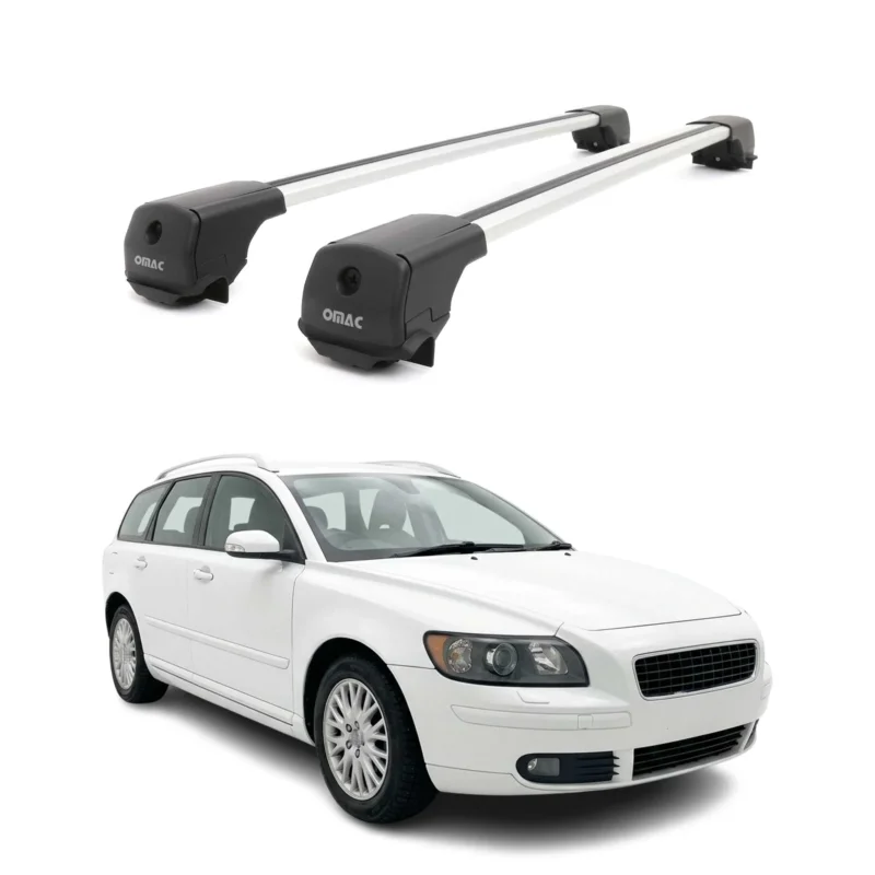 Dachträger Grundträger für Volvo V50 2004-2012 Aluminium 75kg Grau 2tlg
