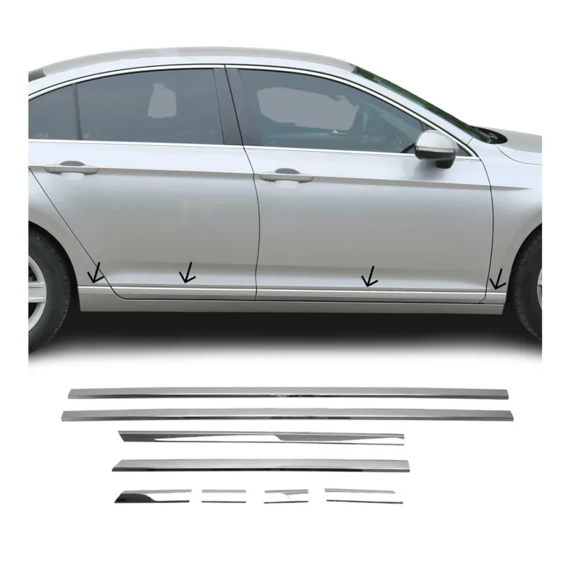 Seitentürleiste Türschutzleiste für VW Passat Variant B8 2015-2019 Edelstahl 8x
