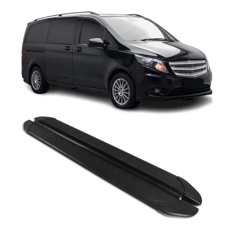 Trittbretter Seitenschweller für Mercedes Vito W447 2014-2026 L1 L2 Schwarz