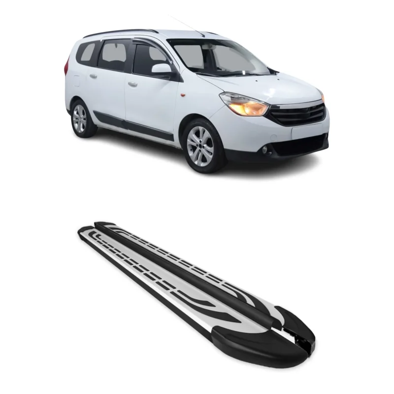 Trittbretter Seitenschweller für Dacia Lodgy 2012-2022 Schwarz Aluminium