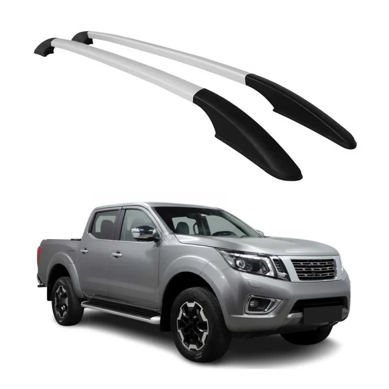 Alu Dachreling Relingträger für Nissan Navara D23 2015-2023 Double Cab Silber 2x
