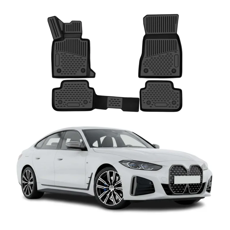 OMAC Gummimatten Fußmatten für BMW i4 G26 2021-2026 TPE Automatten Schwarz 4tlg