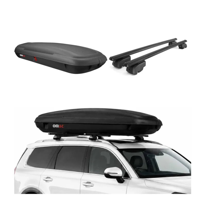 Carbonlook Dachbox 480L + Alu Dachträger Hyundai Tucson III 2016-2021 Schwarz