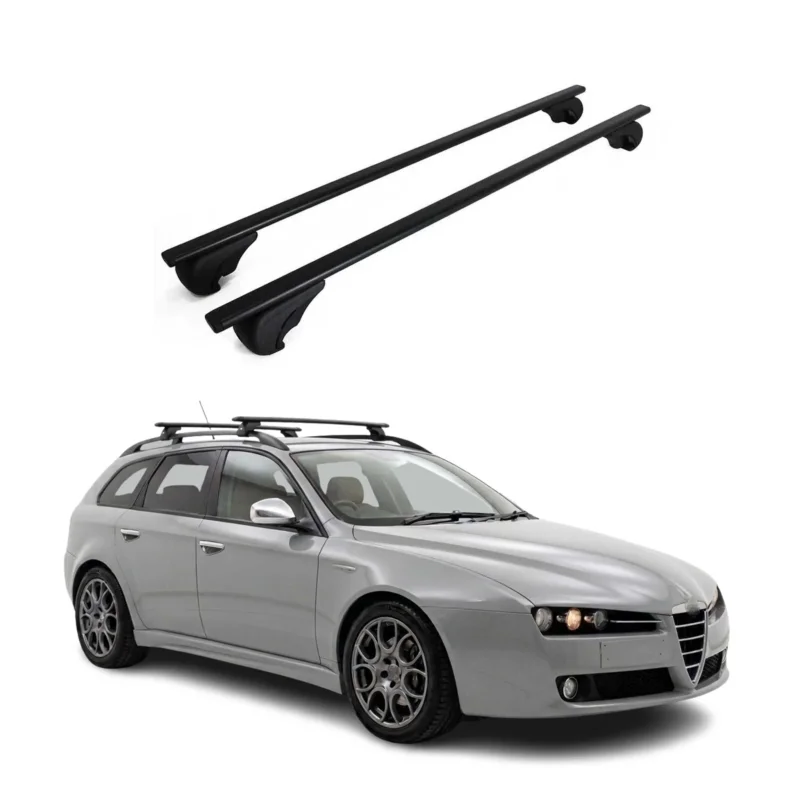 Dachträger Grundträger für Alfa Romeo 159 Sportwagon 2005-2011 Stahl Schwarz 2x