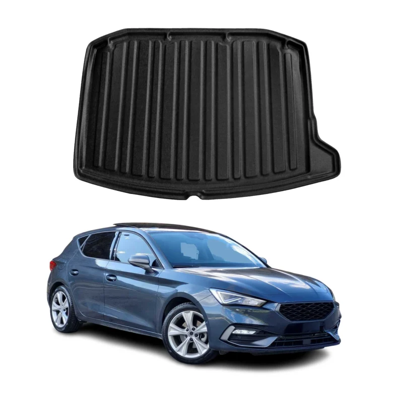 Kofferraumwanne Laderaumwanne für Seat Leon 2020-2026 Gummi TPE Schwarz