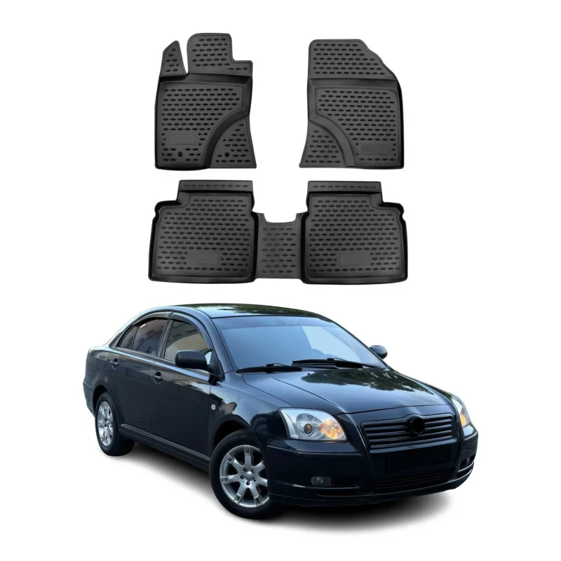 OMAC Gummimatten Fußmatten für Toyota Avensis 2008-2018 TPE Automatte Schwarz 4x
