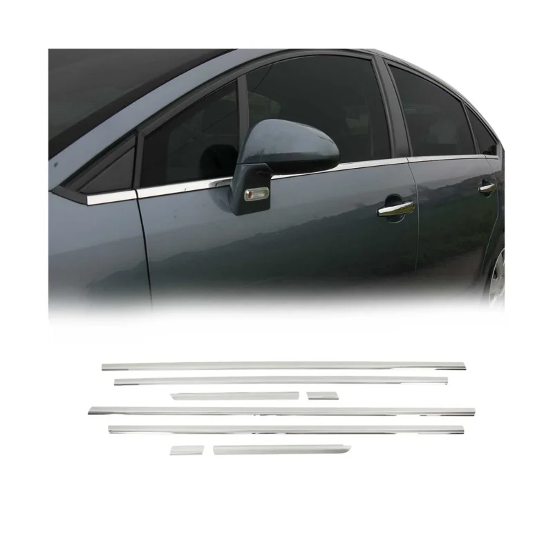 Fensterleisten Zierleisten für Citroen C4 2006-2013 Stufenheck Edelstahl 8tlg
