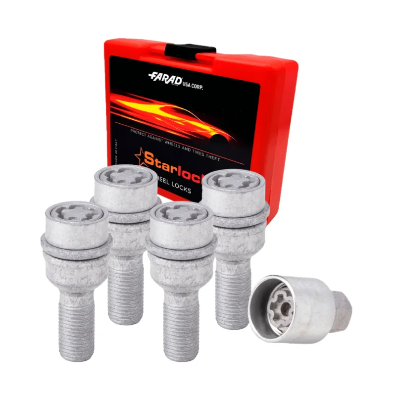 Radschloss Radschrauben Satz für Audi Q4 E-Tron ab 2021 Silber 4x M14X1.5