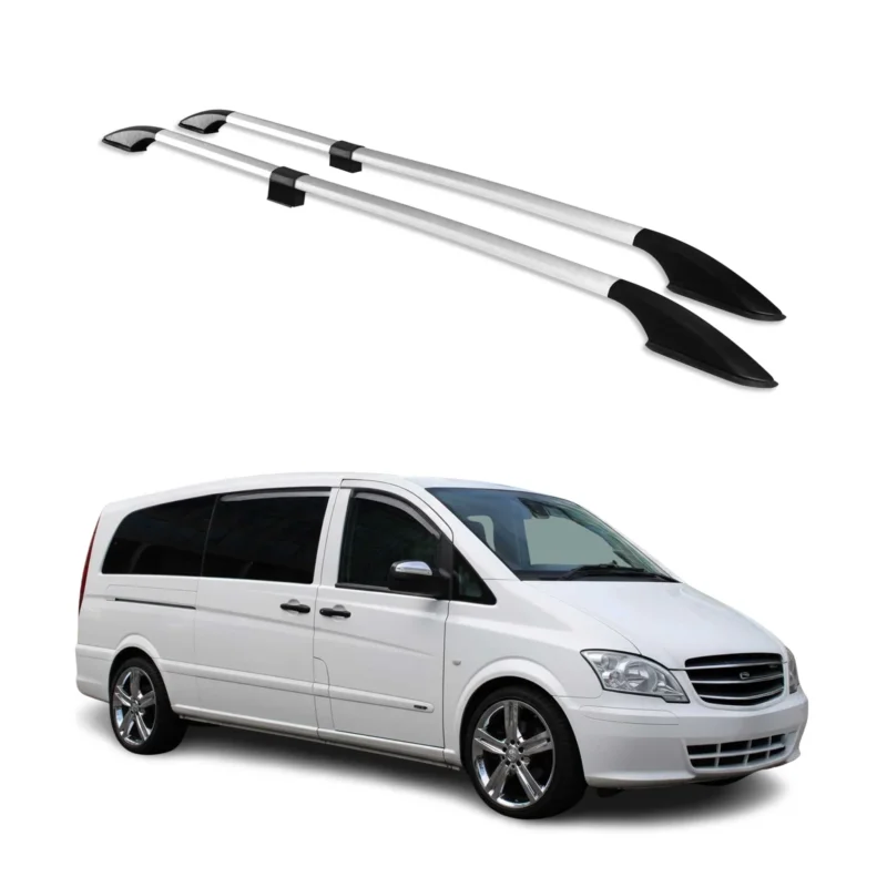 Dachreling Dachträger für Mercedes Viano W639 2003-2014 L3 Extralang Alu Grau