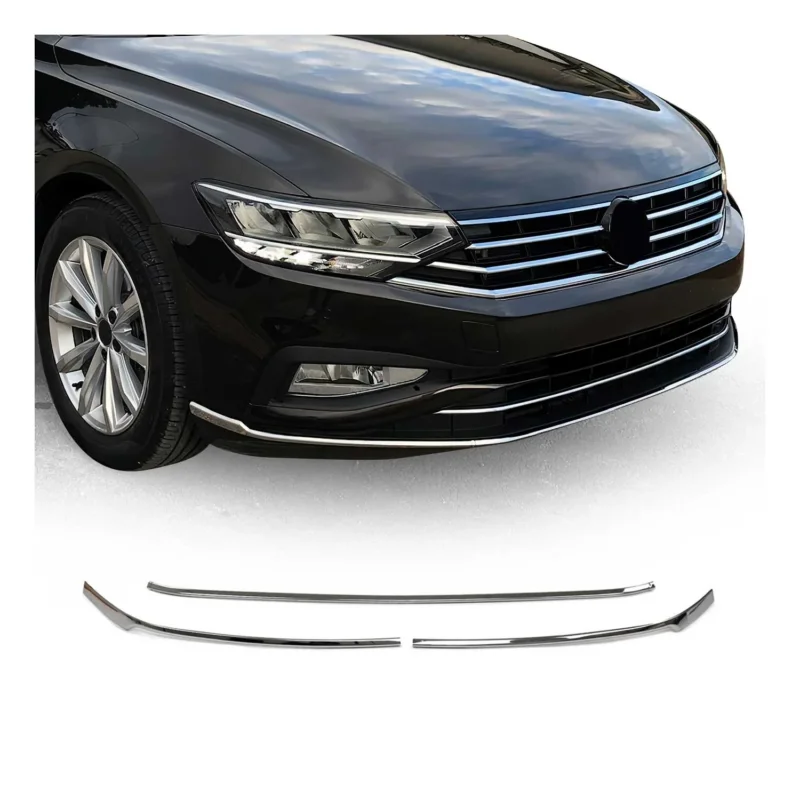 Grillleisten Stoßstangen für VW Passat B8 2019-2023 Edelstahl Chrom 3tlg