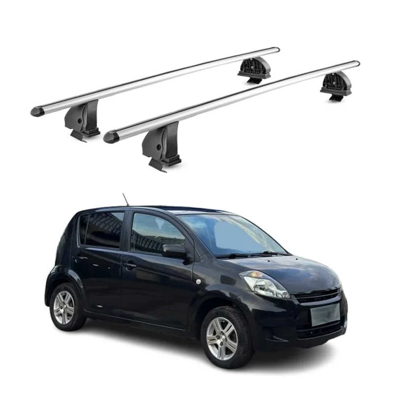 Alu Dachträger für Daihatsu Sirion II 2005-2015 TÜV T-Nut 75 kg 2tlg Silber