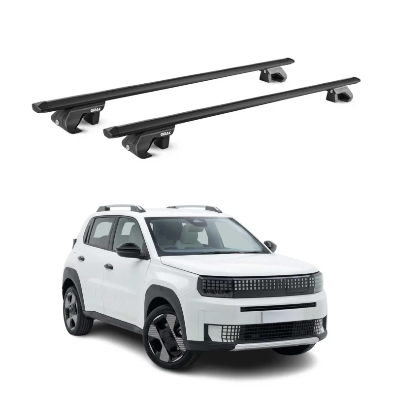 Dachträger Grundtäger für Fiat Grande Panda 2025-2026 90kg Aluminium Schwarz ABE