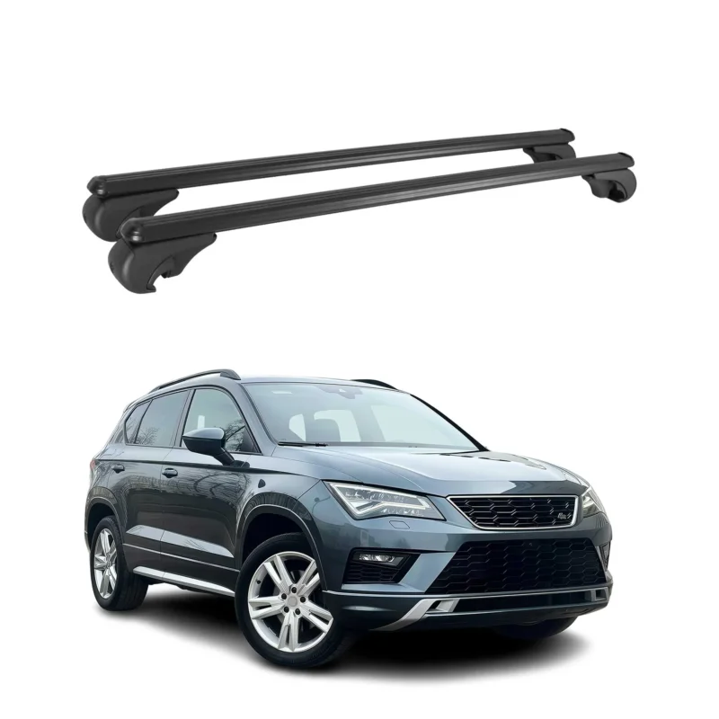 Dachträger Grundtäger für Seat Ateca 2016-2026 75kg Alu Schwarz 2 tlg