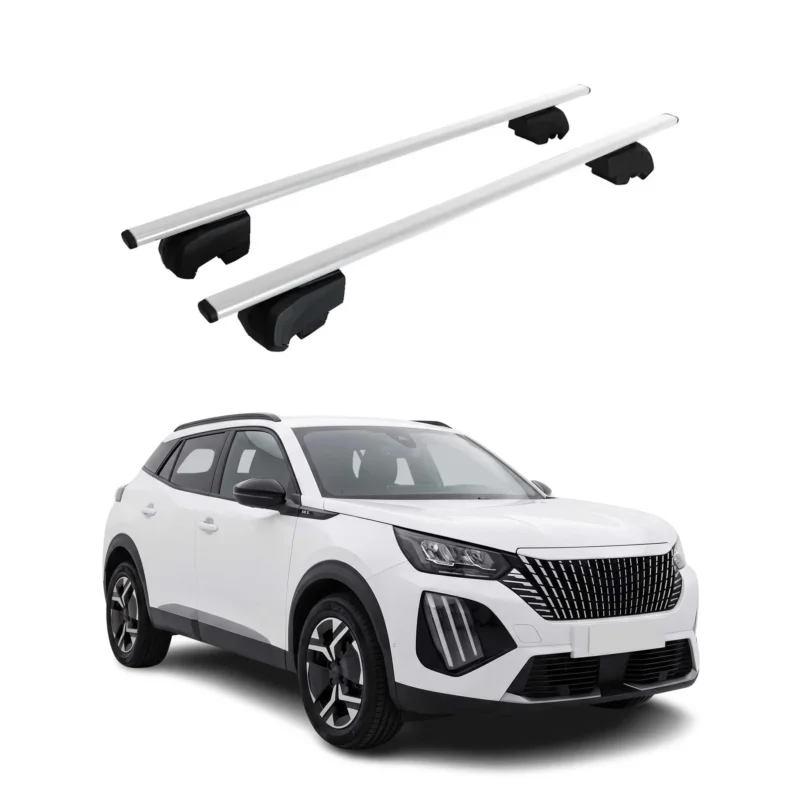 Dachträger Grundträger für Peugeot e-2008 2023-2026 Stahl Silber 2tlg