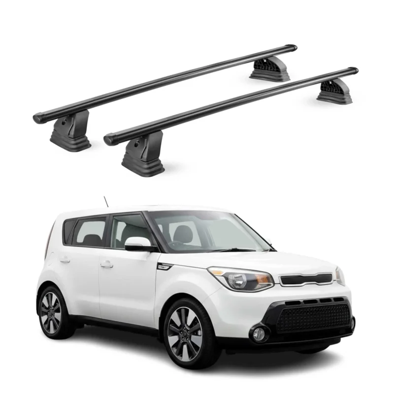 Stahl Dachträger für Kia Soul II 2014-2019 TÜV Abschließbar 75 kg 2tlg Schwarz