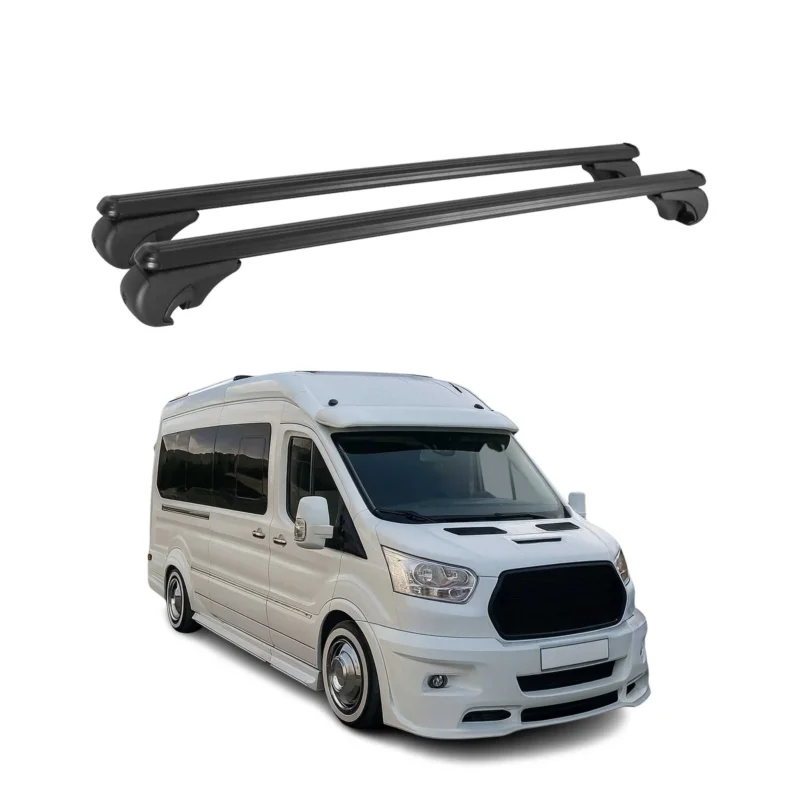 Dachträger Grundtäger für Ford Transit 2015-2026 75kg Alu Schwarz 2 tlg