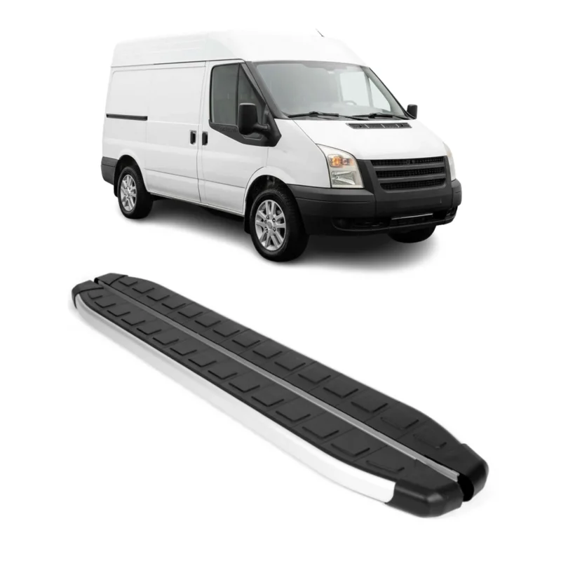 Seitenschweller Seitenbretter Trittbretter für Ford Transit 2006-2014 L1 Schwarz