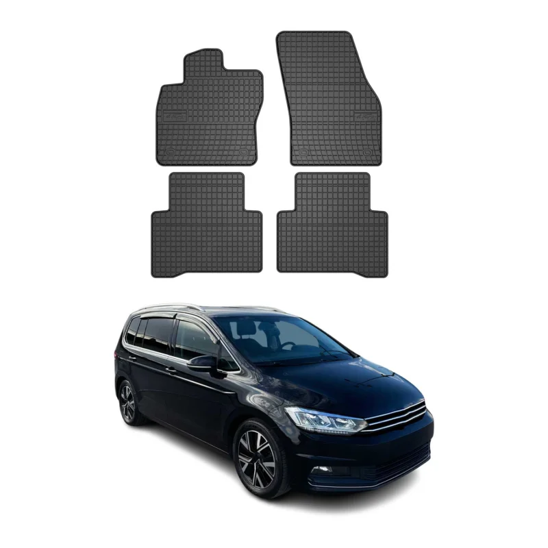 OMAC Gummi Fußmatten für VW Touran 2015-2026 Automatten Gummi Schwarz 4tlg