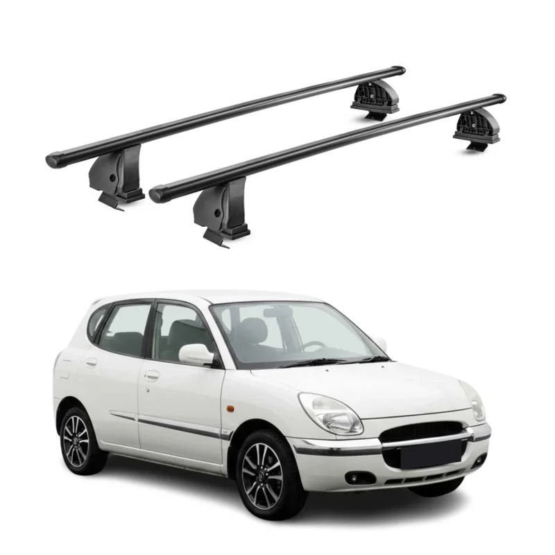 Stahl Dachträger für Daihatsu Sirion I 1998-2004 TÜV Abschließbar 2tlg Schwarz