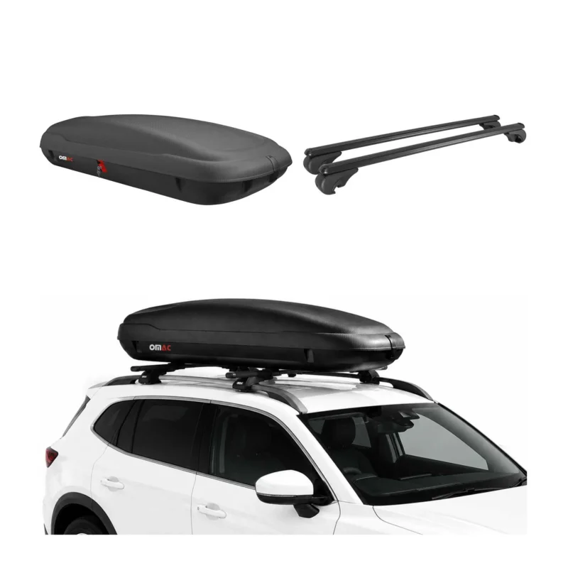 Carbonlook Dachbox 400L + Alu Dachträger Seat Ateca 2016-2026 Schwarz