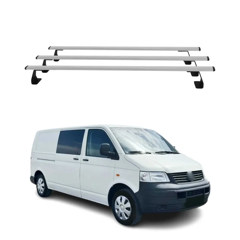 Dachträger für VW T5 T6 Transporter Multivan Caravelle 2003-2024 Stahl Silber 3x
