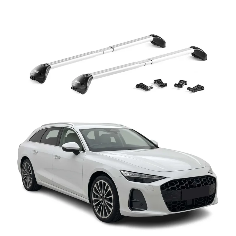 Dachträger Grundtäger für Audi A6 C9 Avant 2025-2026 100kg Alu Silber 2 tlg ABE
