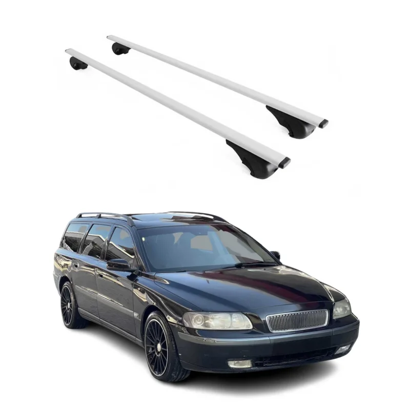 Dachträger Grundträger für Volvo V70 2000-2007 75kg Stahl Silber 2 tlg