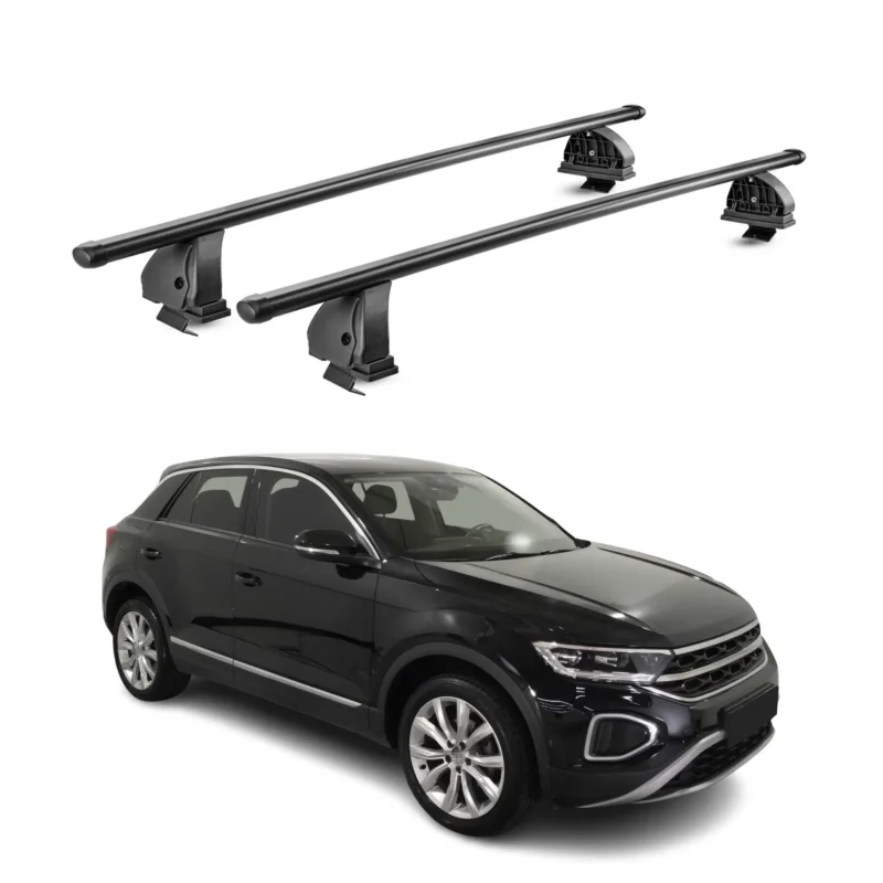 Stahl Dachträger für VW T-Roc 2017-2025 5Tür TÜV Abschließbar 2tlg Schwarz