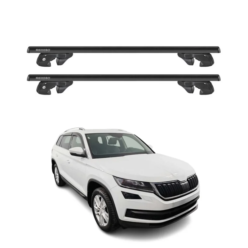 Dachträger Grundtäger für Skoda Kodiaq I 2016-2021 Pre-FL Alu TÜV Schwarz 2tlg